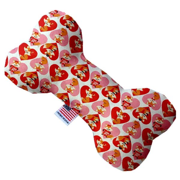 Mirage Pet Products Foxy Love Stuffing Free 8 in. Bone Dog Toy 1366-SFTYBN8